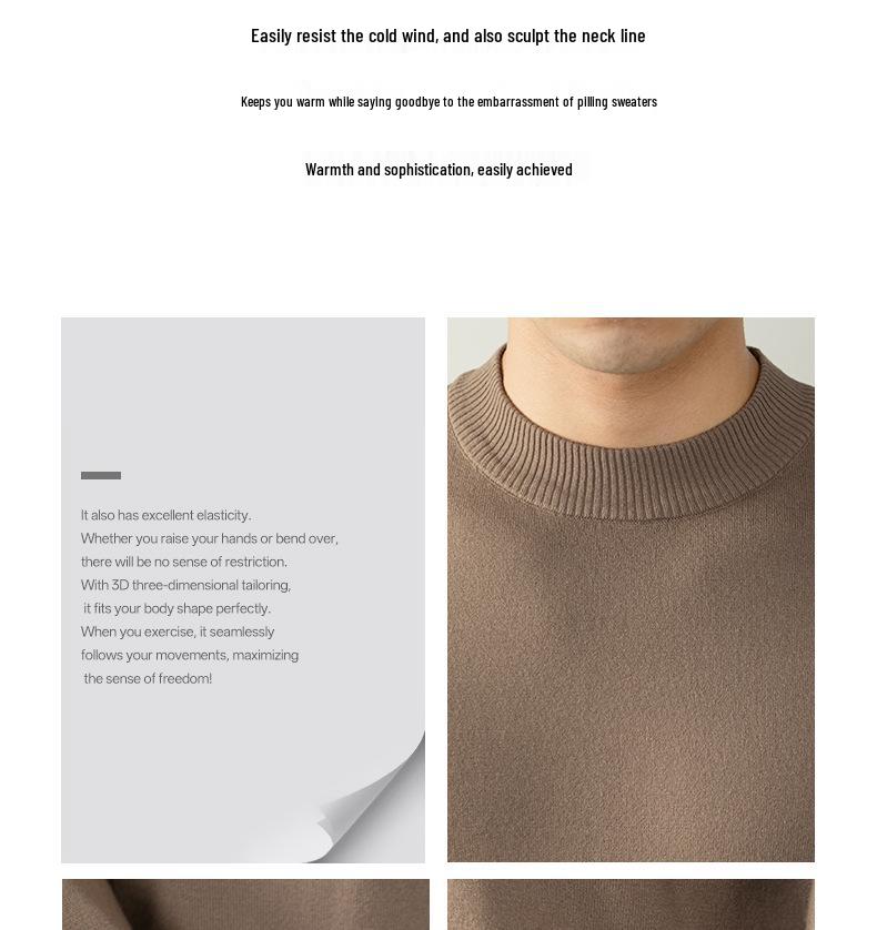 CamatKilly • Men's Soft Knitwear: Luxurious, Thick, Anti-Pilling, High-Elastic Base Layer for Autumn and Winter.