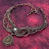 Collier Fossil Ammonite Collier Pierre de Lune Arc-en-ciel Collier Réglable Enroulé de Fil de Cuivre