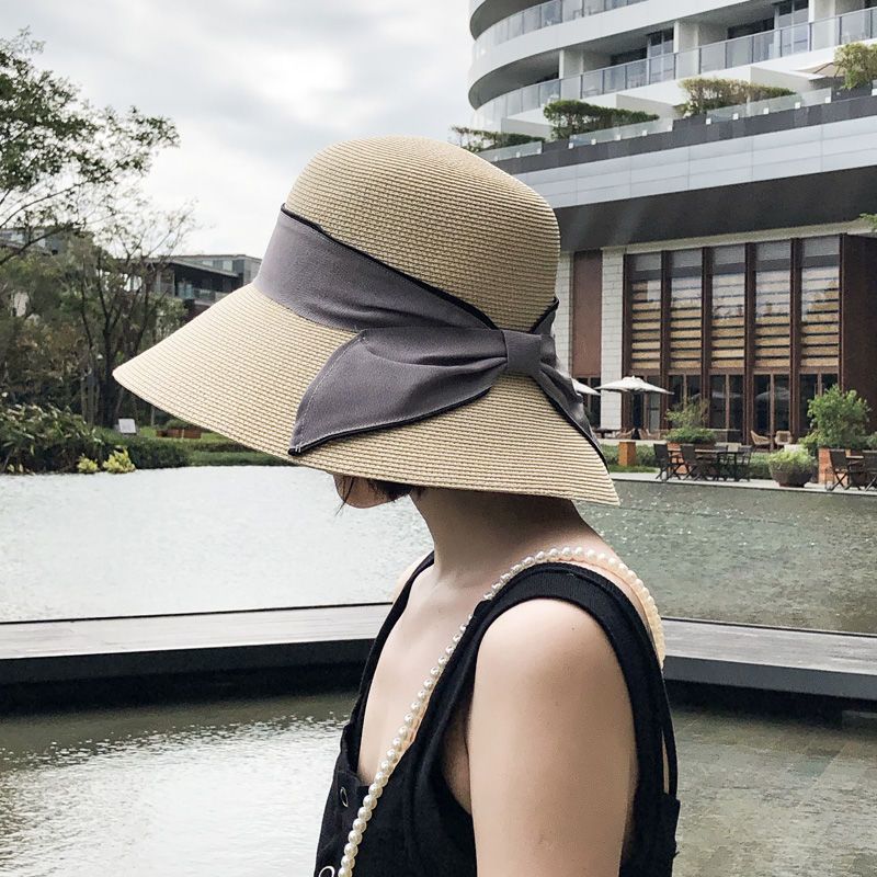 Hat Women's Summer Sunscreen Hat Face Cover Sun Hat Sunscreen UV Seaside Fashion Travel Straw Hat