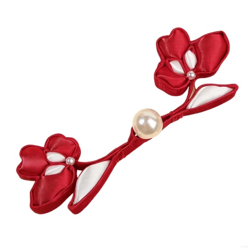 Handcrafted Flower Branch Qipao Button, Fabric Look Sewing Button for Traditional Outfit Repair and Garment Projects, 1 Piece