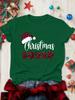 Christmas Christmas Team Letter Tshirt Casual Round Neck Retro Tshirt For Summer Daily And Holiday Wear Unisexs Clothing