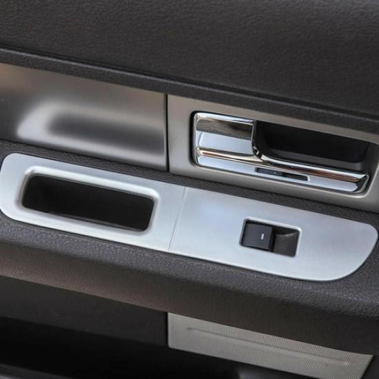 4X Silver Inner Window Lifter Switch Panel Decor Cover for Ford F150 2009-2014