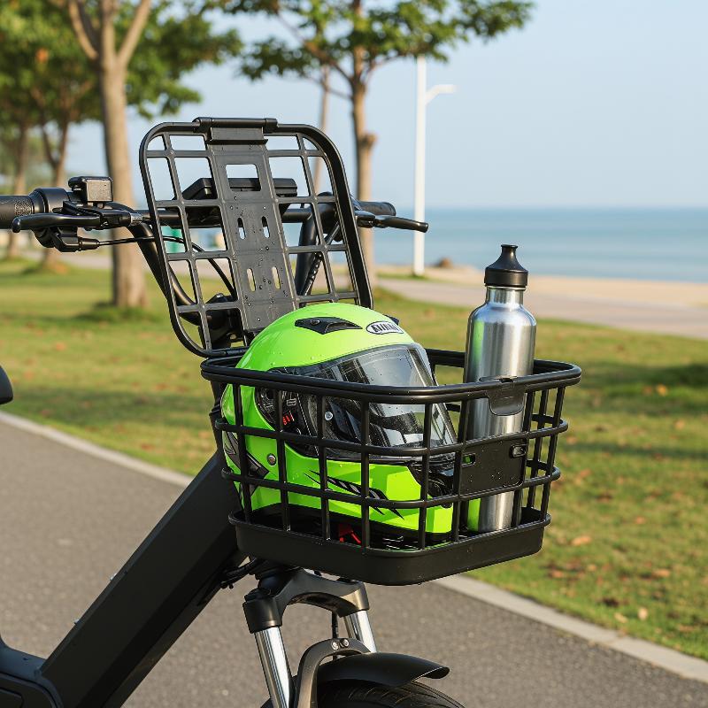 Ny Sort Cykelkurv til Foran Aftagelig Hul Cykel Opbevaringskurv Med Låg Plast Opbevaringstaske Til Elcykel/Cykel