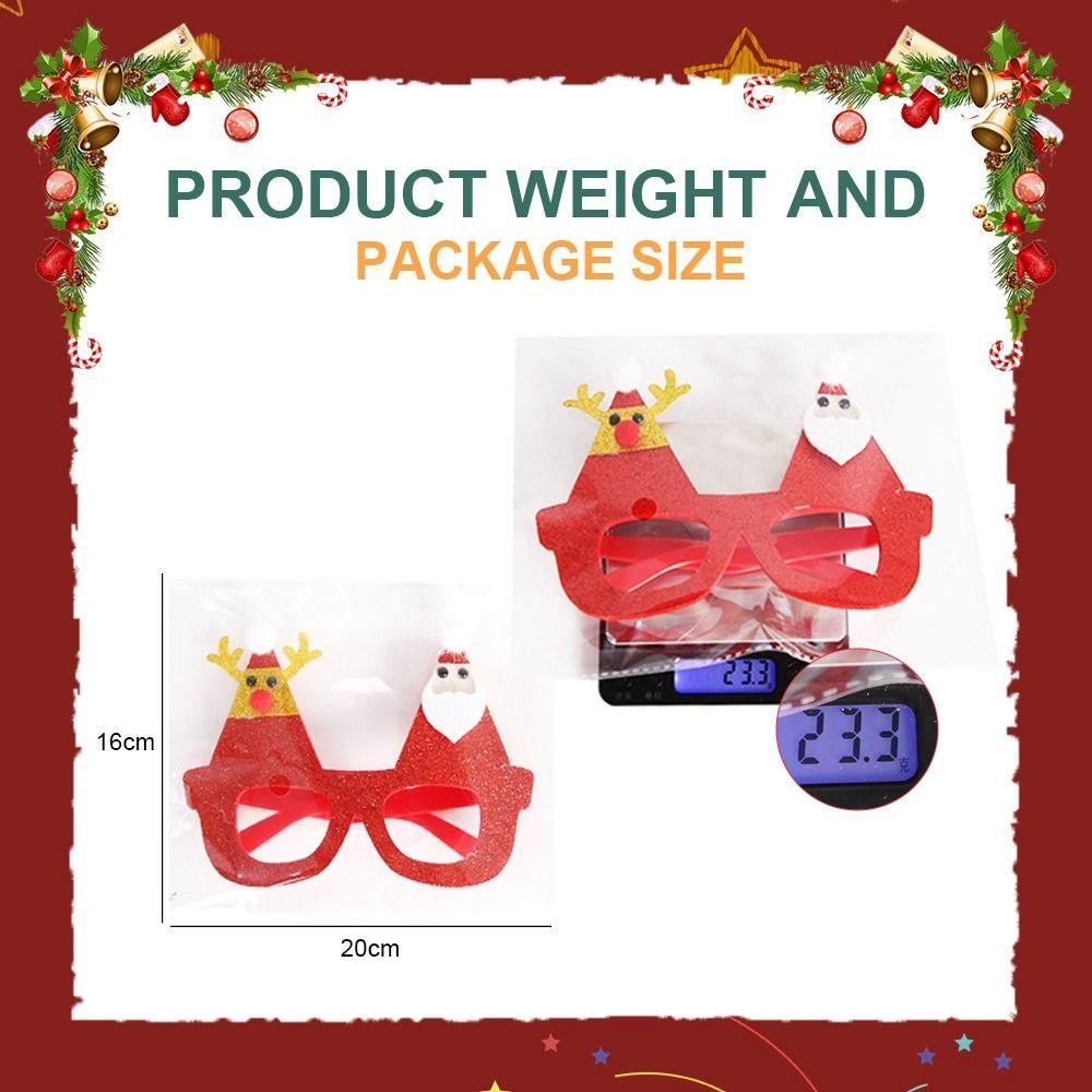 Red Santa Claus Eyeglasses Christmas Decorative Glasses Party Decorations Christmas Frame Glasses