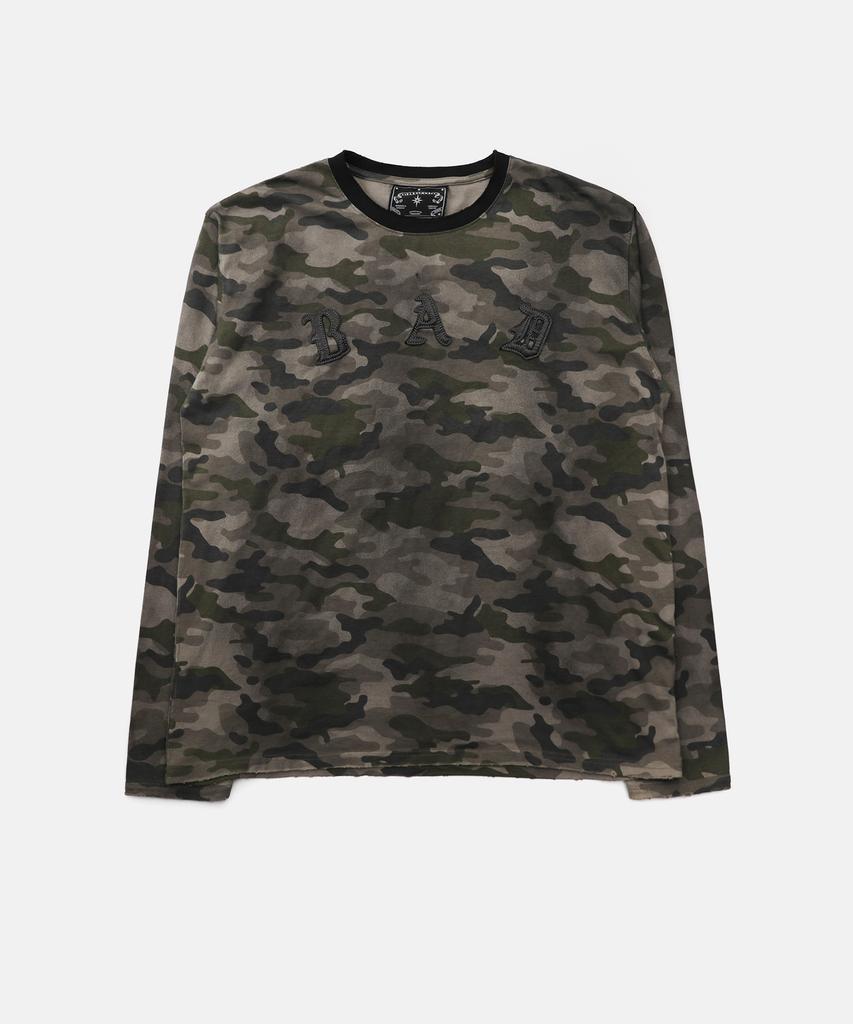 BADBLOOD Cosmo Bad Patch Ringer Long Sleeve - Green Camo