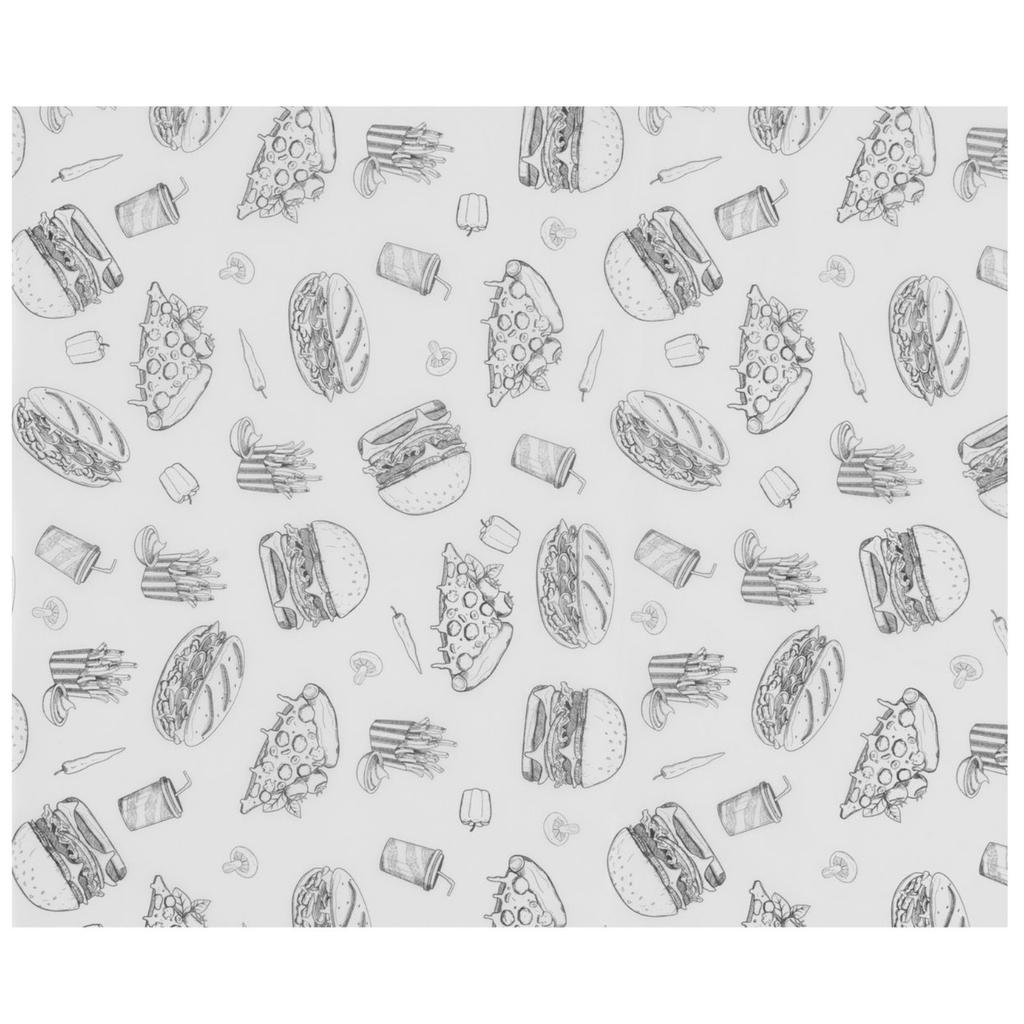 Papier Pergaminowy Do Przekąsek Frytek 20x25 Cm Wzór Fast Food - 500 Szt.