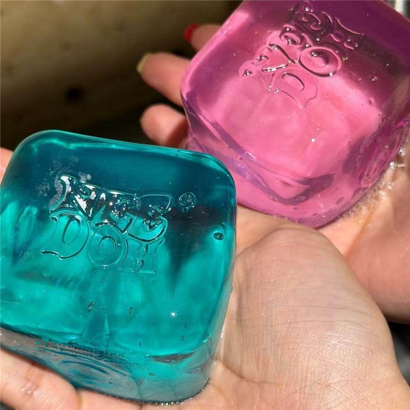 Needoh Nice Cube Ice Lolly Toy Adhd Fidget Anxiety Relief Super Solid Transparent Stretch Squeeze Squishy For Adults Kids Gift