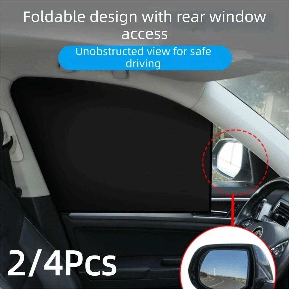 2/4Pcs 99% UV Blocking Car Window Covers Blackout Car Privacy Curtains Car Window Sun Shade Camping