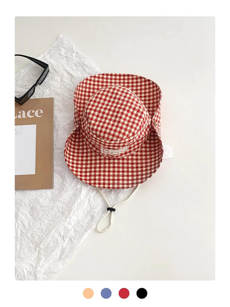 Stripesd Fisherman Hat Women's Summer New Large Brim Lanyard Sun Hat Outdoor Camping Style Hiking Mountaineering Hat Bucket Hat