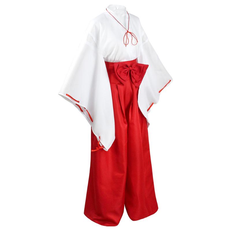 Anime Inuyasha Kiky Kikyō Cosplay Costume Witch Japanese Kimono Performance Clothes Wig with Tops Skirt Uniform Halloween Party