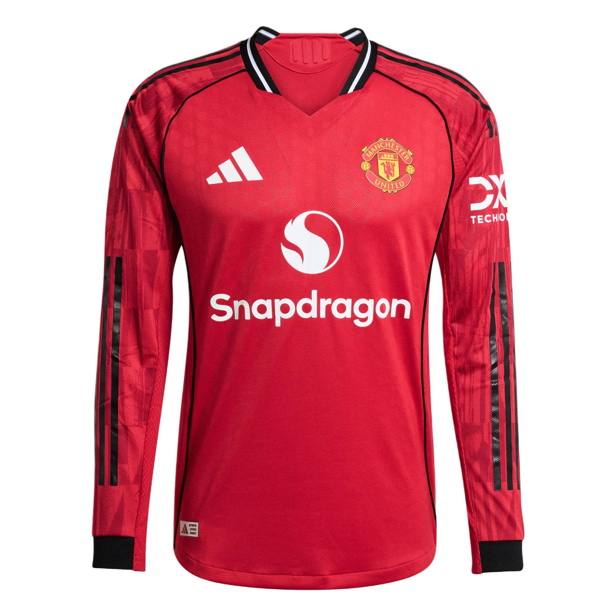 

Adidas Free Shipping With AdiClub Manchester United 25/26 Long Sleeve Home Authentic Jersey JP3022- XS
