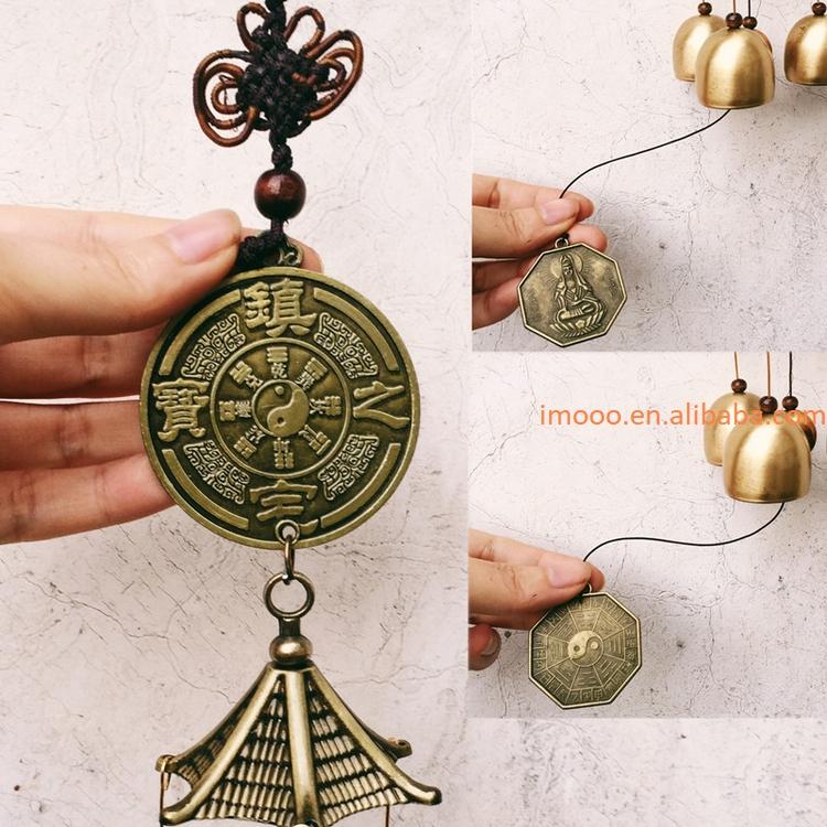 Factory Price Wind Chimes Metal Plastic Ancient Hanging Ornament for Home Yard Garden Balcony Decoration Bronze Bell Pendant