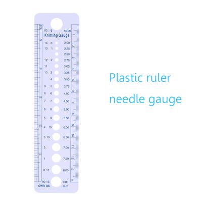 Plastic Knitting Needle Gauge Ruler Inch Cm Sewing Tools US UK Canada Sizes 2-10mm