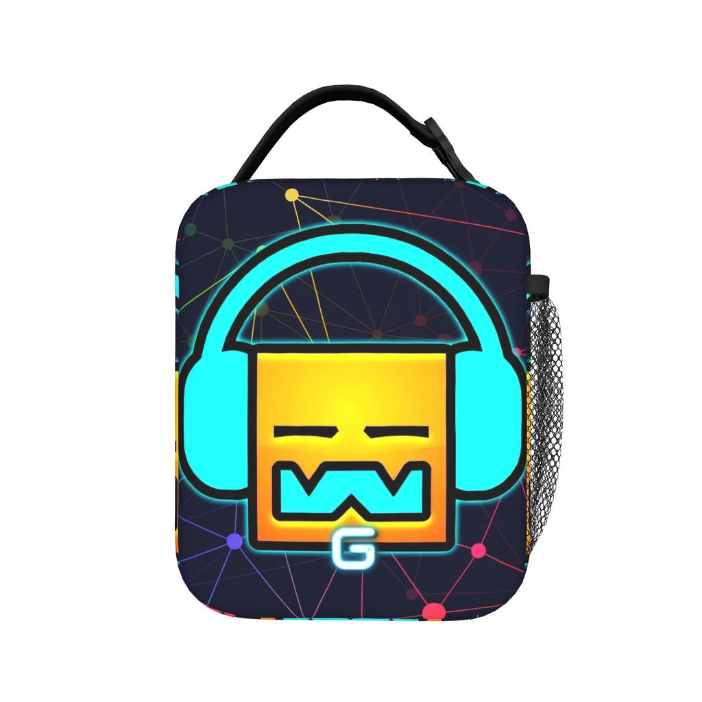 Geometry Cube Game Insulated Lunch Bag for Men Women Storage Food Box Portable Cooler Thermal Bento Box For Picnic