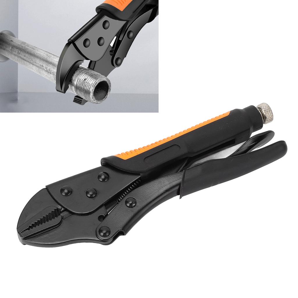 Locking Pliers Curved Jaw Wr Resistant Teeth Anti Slip Handle Portable Pliers with Screw