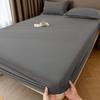 Cross-border Solid Color Skin-Friendly Brushed Fitted Sheet & Dustproof Mattress Cover with Pillowcase