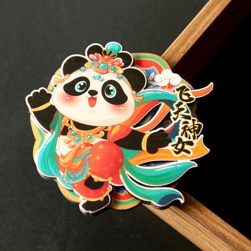 Cartoon Cute Panda Refrigerator Sticker Chinese Style 3d Cartoon Refrigerator Magnet Resin Fridge Magnet for Kitchen Decoration