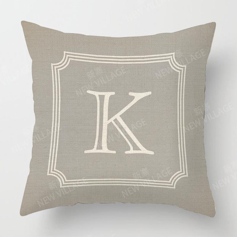 Home Living Room Fashion Grey Letter Decoration Cushion Covers Linen Throw Pillow Covers45*45 Pillowcase 40x40cm 50x50 45x45