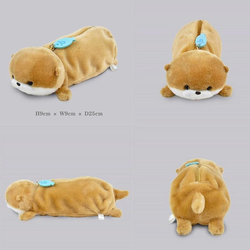 Cute Little Otter Plush Pencil Case Cartoon Animal Doll Pen Bag Stationery Storage School Supplies Plush Pencil Cases