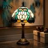 Soft Warm Light Fixture Tiffany Dragonfly Stained Glass Table Lamp, Vintage Blue Bedside Night Light, Style Ornament Decorative Atmosphere Lamp