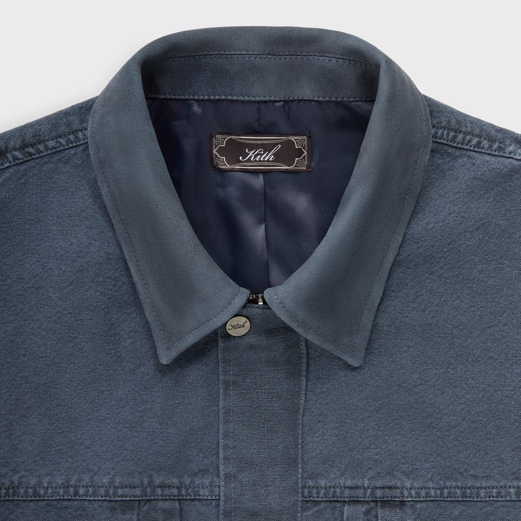 Kith Washed Canvas Ariel Blouson Jacket Placid Men Outerwear Blue KHM011167-443
