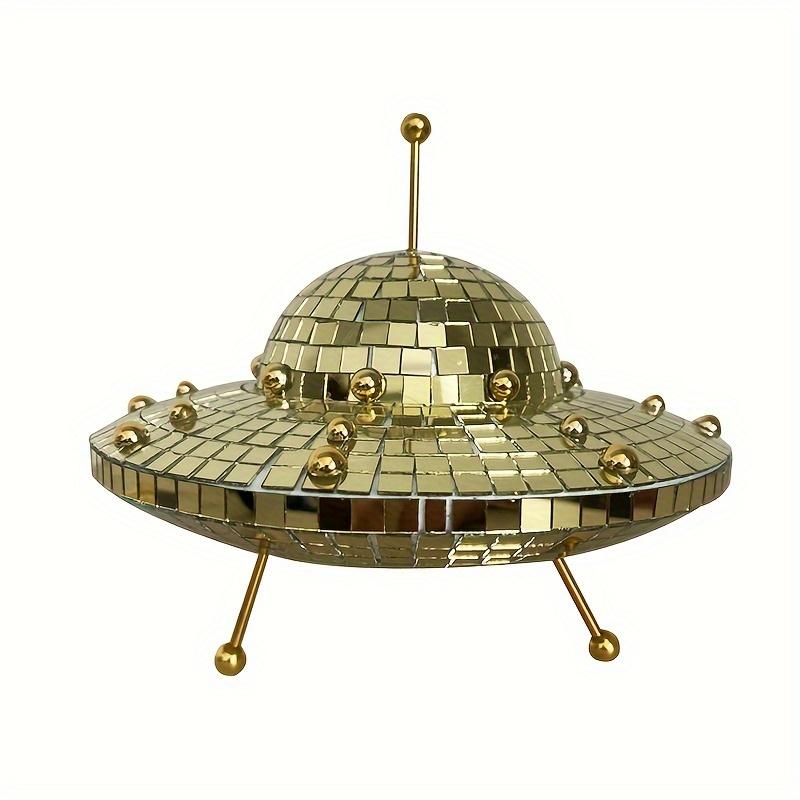 Creative Flying Saucer Disco Globe Ornament Light Reflection Color Mirror Ball Party Decoration Wedding Birthday Home Ornament
