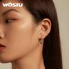 WOSTU 925 Sterling Silver Teardrop Dangle Drop Earrings For Women Water Drop Rainbow Crystal Hoops Pendientes For Women