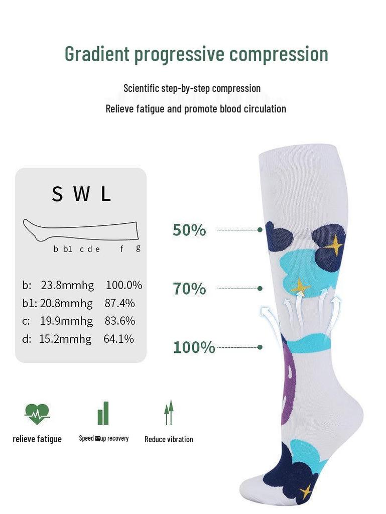 Summer Compression Knee-High Socks for Fitness, Cycling, and Sports