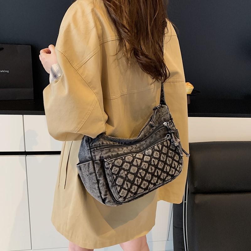 Denim Multi-Layer Small Square Bag Women's Shoulder Crossbody Bag