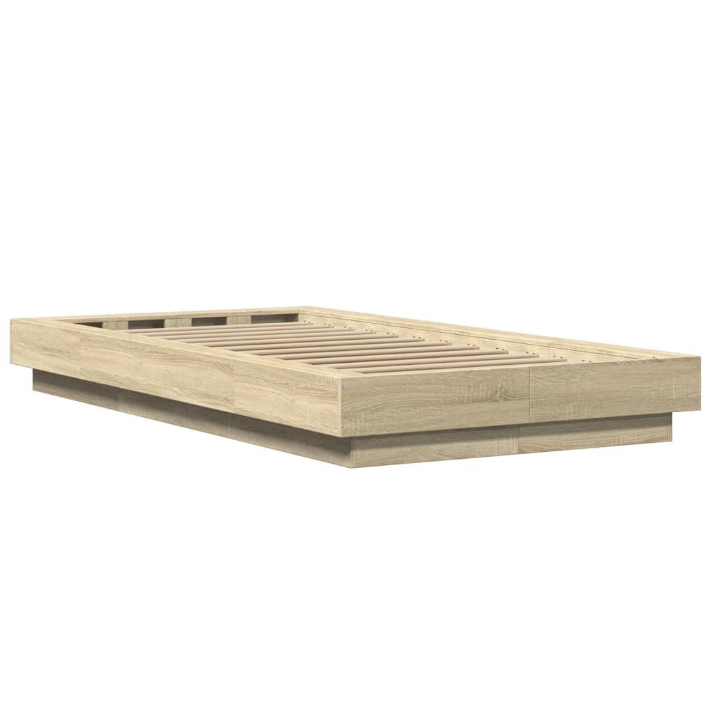 Bed Frame in Sonoma Oak 75 x 190 cm Particleboard