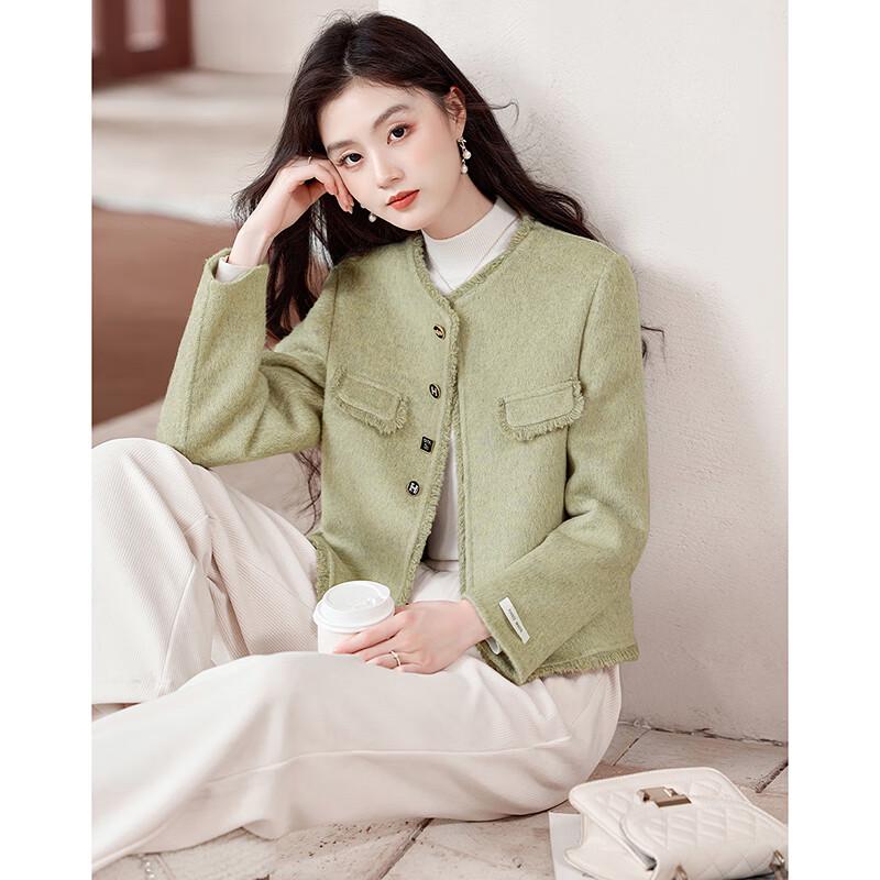 

Женское простое элегантное короткое пальто из смесовой шерсти S