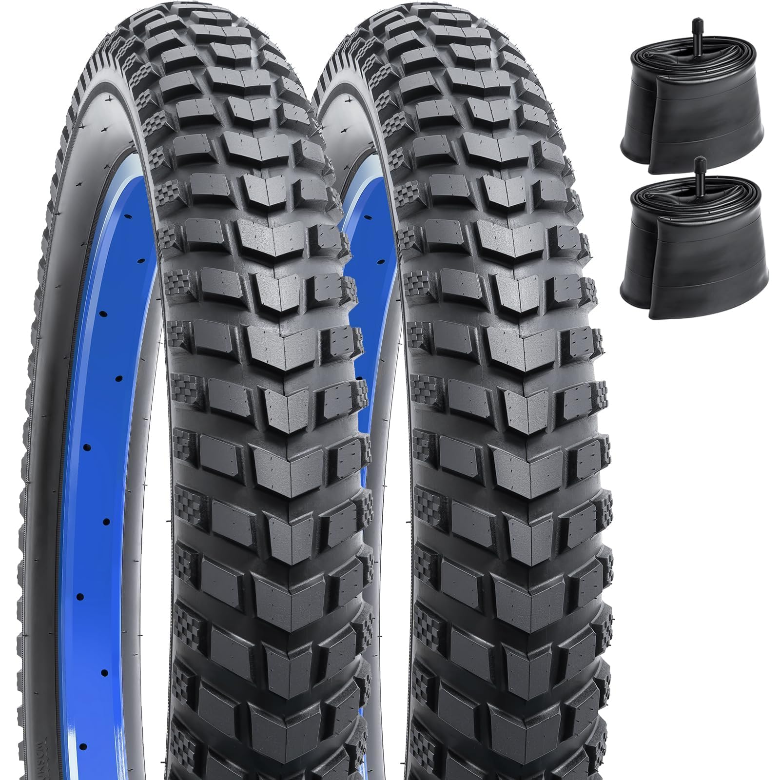 

YunSCM Set of 2 20x3.0 Tires, 76-406, with Tubes and 32mm American Valves, for 20-inch 3.0 Fat Bikes and Mountain Bikes, Y-016