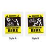 Dont Touch My Bike Bike Sticker, 3D Funny Scratch Resistant Reflective Warning Sticker for BMX, Mountain Road Bike Accessory