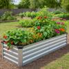 2 Pack 8x2x1FT Galvanized Metal Raised Garden Bed Kit for Vegetables Herbs Open-Bottom Large Ccity Outdoor Planter Box Gardenin