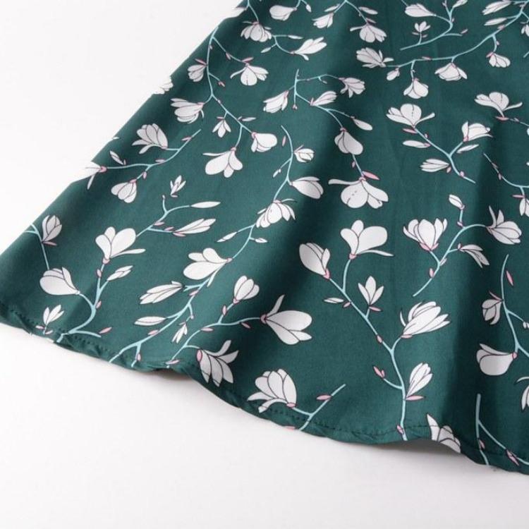 Bohemian Beach Dress Women Chiffon V Neck Short Sleeve High Waist Big Hem Spring Summer Print Sizes S to XXL