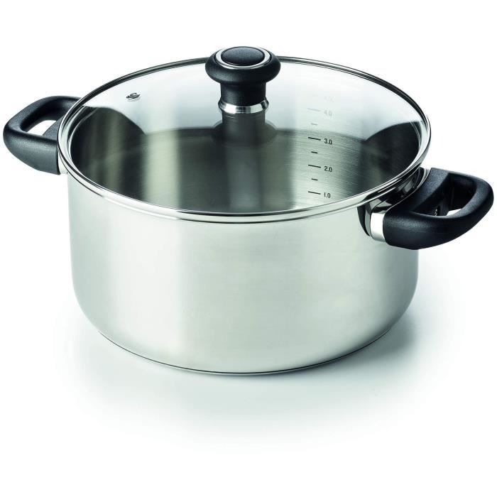 BEKA Faitout avec couvercle Polo - Ø 28 cm - Gris - Tous feux dont induction