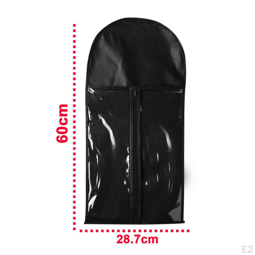 Dustproof Hair Extensions Wig Stand Storage Bag Holder Case Black