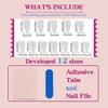 30Pcs Rhinestones Bows Press On Nail Short Almond Shape With Metallic Cats Eye Effect