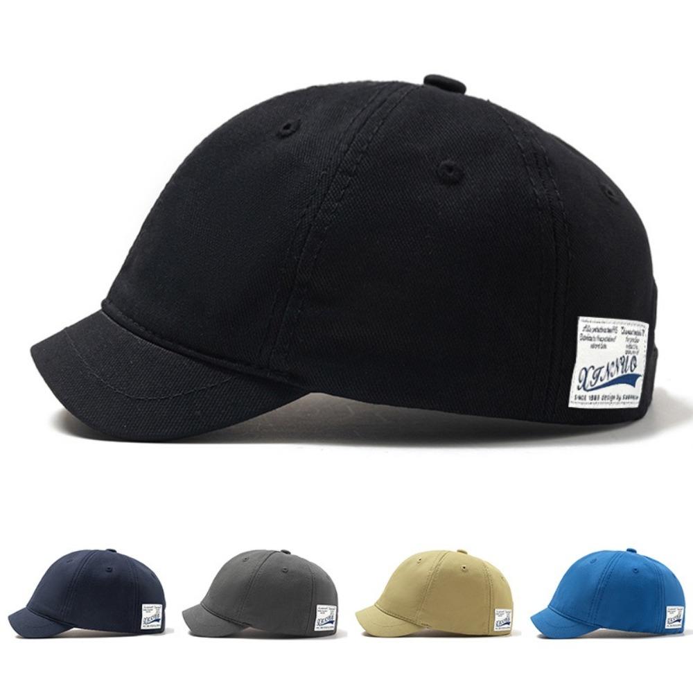 Vintage Short Brim Baseball Cap Cotton Nylon Dad Hat Adjustable Fastener Tape Low Profile Caps Men Women