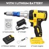 2.4-4.8mm Cordless Electric Rivet Nut Drill Insert Nut Pull Riveting Tool  With LED Light Battery 18V
