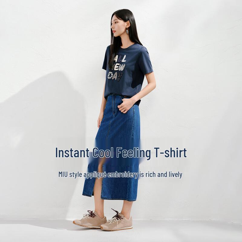 JZ ANNAKOL Women s Instant Cooling Applique Embroidered T-Shirt S