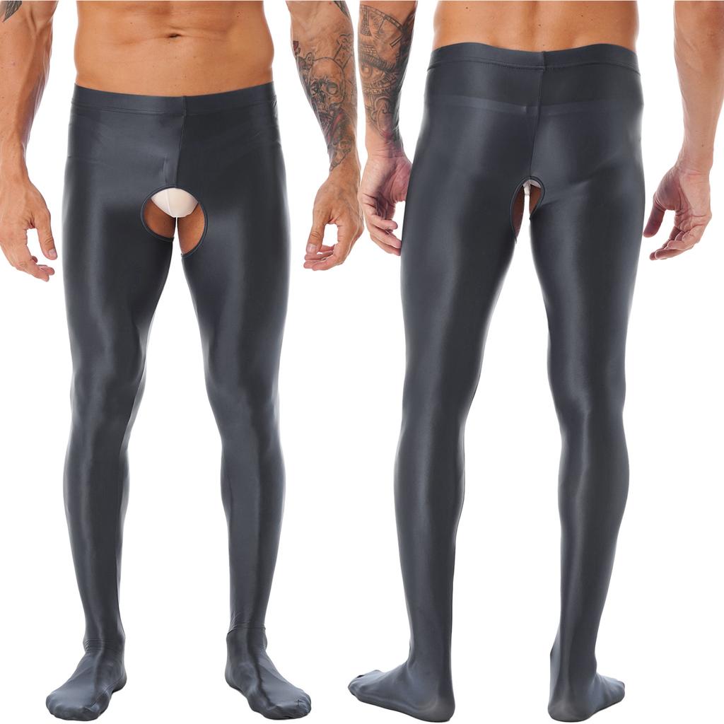 Pánské punčochové kalhoty s vysokým pasem Lesklé lesklé punčochy Punčochy Legíny Noční prádlo