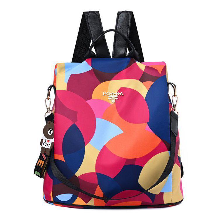 Women's Vintage Oxford Anti-theft Backpack with Pendant – Large Capacity Fashion Schoolbag & Shoulder Bag