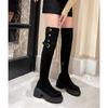 Knee over boots 2025 retro western boots women's autumn and winter velvet high boots snow boots knight boots