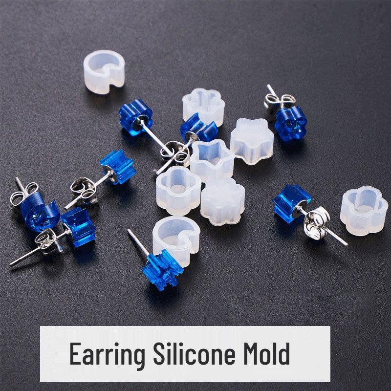 

Силиконовая форма для кулонов в виде звезды, луны, снежинки и цветка Star Earring Mold