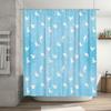 Ocean Wave Shower Curtain Blue Fish Sea Coastal Bathroom Decor Waterproof Fabric Liner
