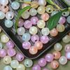10pcs DIY Handmade Materials Necklaces Jewelry Marking Beads Lustrous for Earrings Loose Beads Round Bbeads Slant Hole