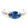 Ring Gold Plated 'Scarlett' Golden Blue Topaz (5 Microns) - 6x8 Mm