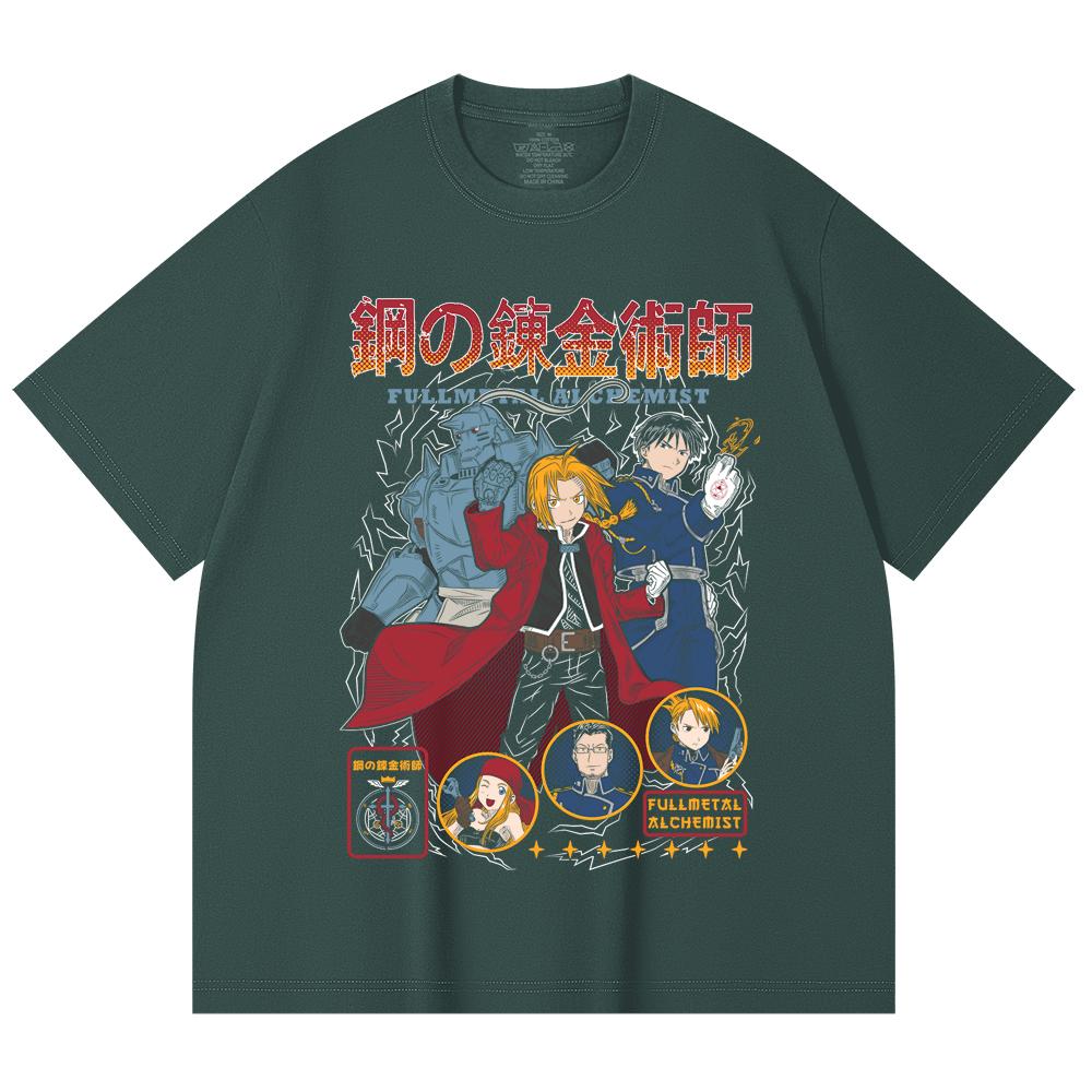 230 Gsm 100% Cotton Fullmetal Alchemist V2 Print Unisex Heavy Cotton T Shirt