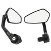 2Pcs Motorcycle Rear View Mirror Black Left And Right Pentagon Shaped Handlebar Side Mirror